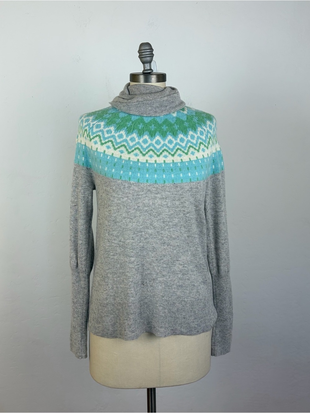 Sundance Fair Isle Cashmere Cowl Neck Sweater